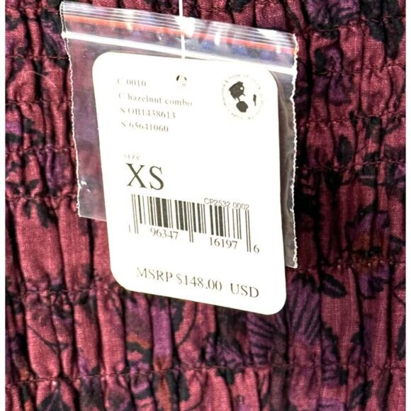 NWT Free People Smock It To Me Mini Dress Burgundy - Picture 11 of 12